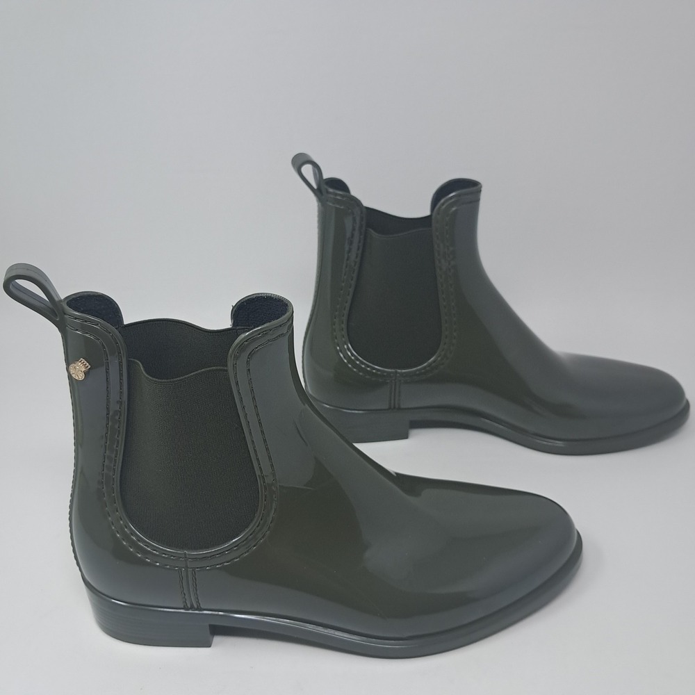 Lemon‎ Jelly Chelsea Rain Boots Green $150 Retail made in Portugal size 40 US 9